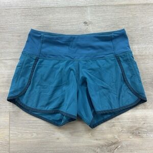 Lululemon Size 2 Low Rise Run Times 4" 4-way Stretch Tofino Teal Shorts